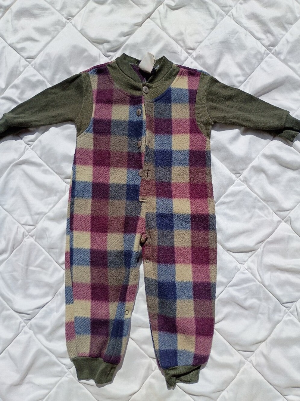 Vintage Fleece Plaid Baby Sleeper